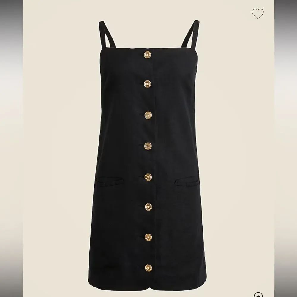 J. Crew Claudia Linen Mini dress Gold Buttons Medium
